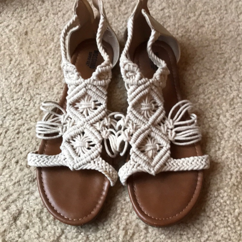 Brown and white sandals from the mossimo supply co